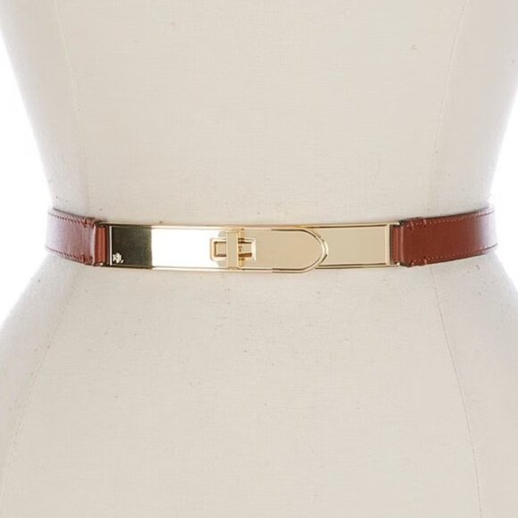 Lauren Ralph Lauren Turnlock-Belt-Skinny Lauren Tan